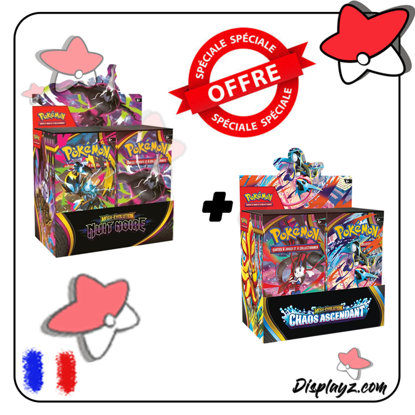 [Préco]DUO DISPLAY POKÉMON ME5 NUIT NOIRE ET ME4 CHAOS ASCENDANT